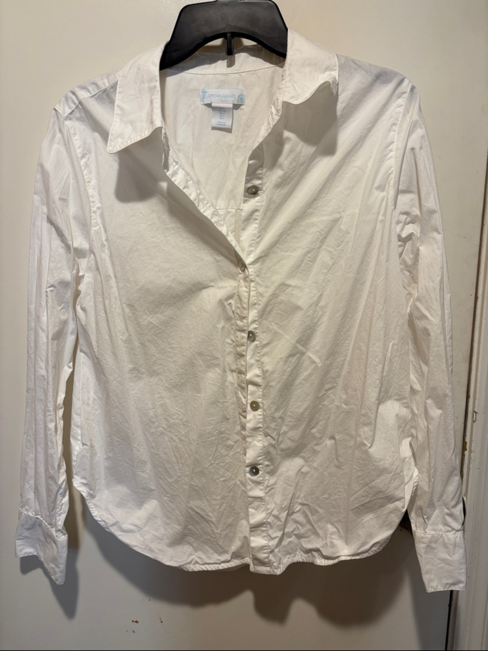 Cynthia Rowley Cream Cotton Button-Up Blouse